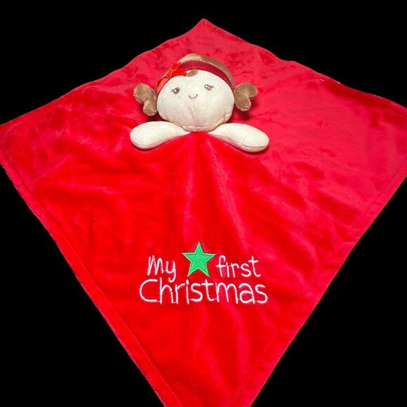 Little Me My First 1st Christmas Red Baby Security Blanket Lovey Plush Doll - Picture 3 of 11